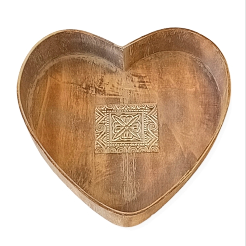 Wooden Heart Dish Tray